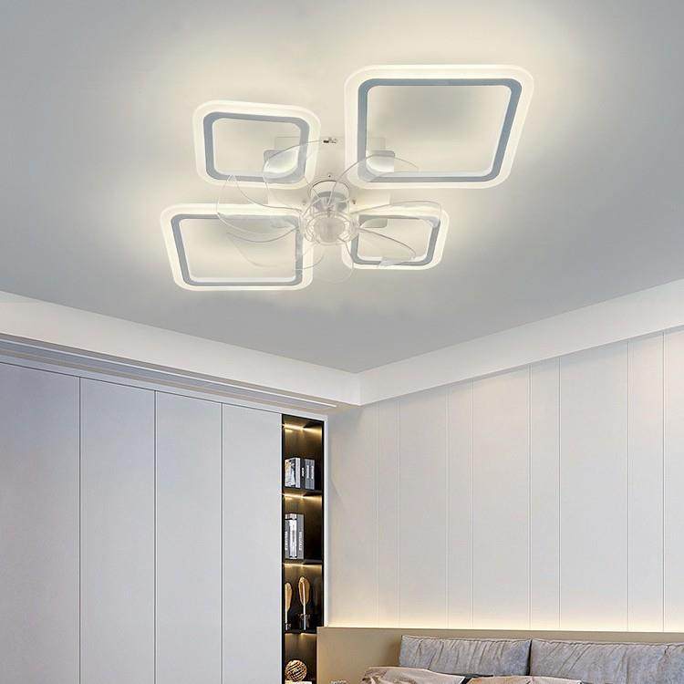 卧室风扇灯2024新款时尚现代简约家用一体吸顶吊扇灯餐厅跨境灯具