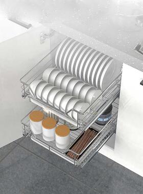 IL304不锈钢拉蓝小号碗蓝400橱柜内置450拉栏500抽屉调味篮加深拉