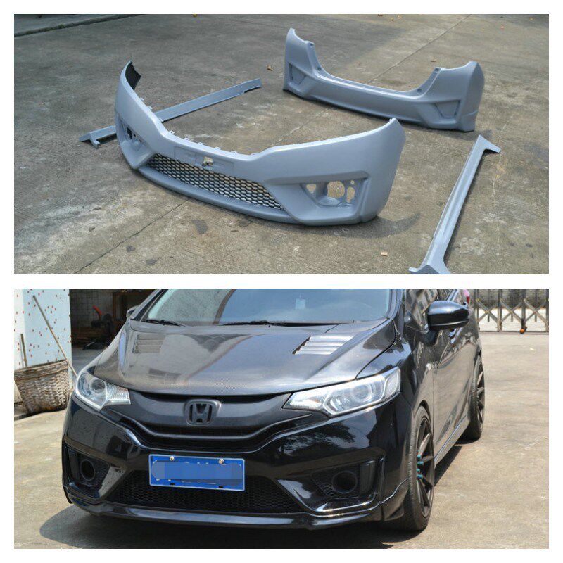 适用于14-d20飞度GK5改装RS款大包围 无限RS前杠 后杠 侧裙 PP材