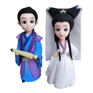 软陶摆件动漫卡通公仔手办家居工艺品许仙白娘子传奇Y白蛇白素贞