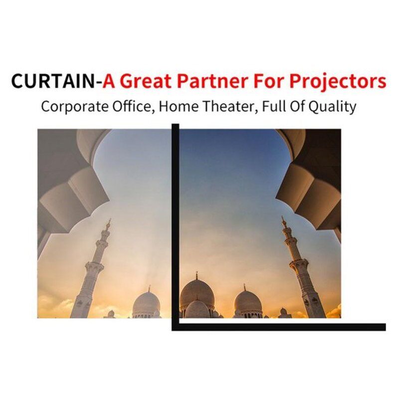 16:9 Simple Projector Curtain 60 72 H84 100 120 150 inch Por