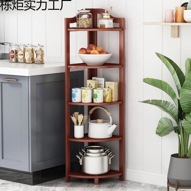 置物架多层收纳架简易家用小型阳台靠墙转角架拐角三角架角落架子