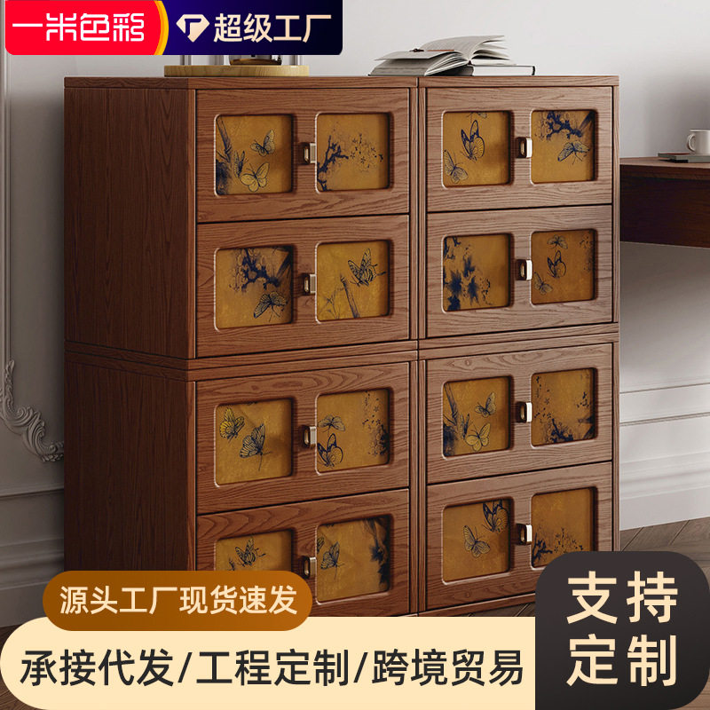 实木卡门柜轻奢香云纱斗柜家用轻奢客厅组合电视柜法式复古收纳柜