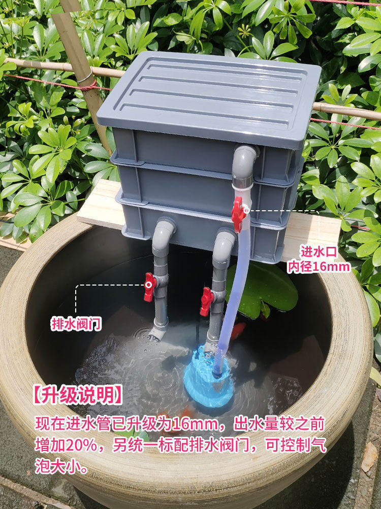 鱼缸过滤器制氧一体机周转箱过滤箱净水循环三合一龟鱼池配件大全