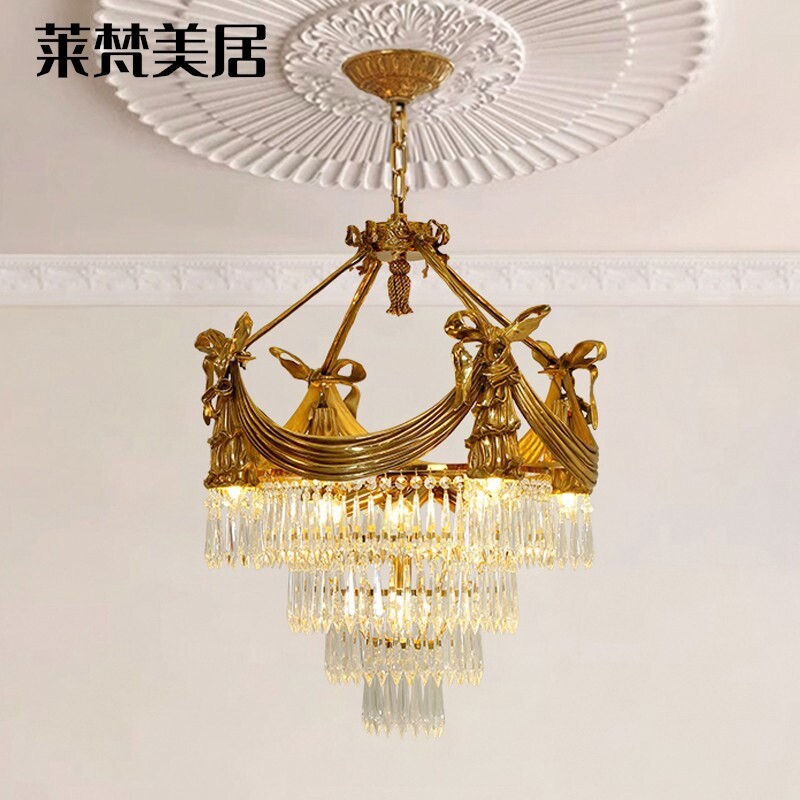 莱梵美居全铜水晶奢华别墅吊灯