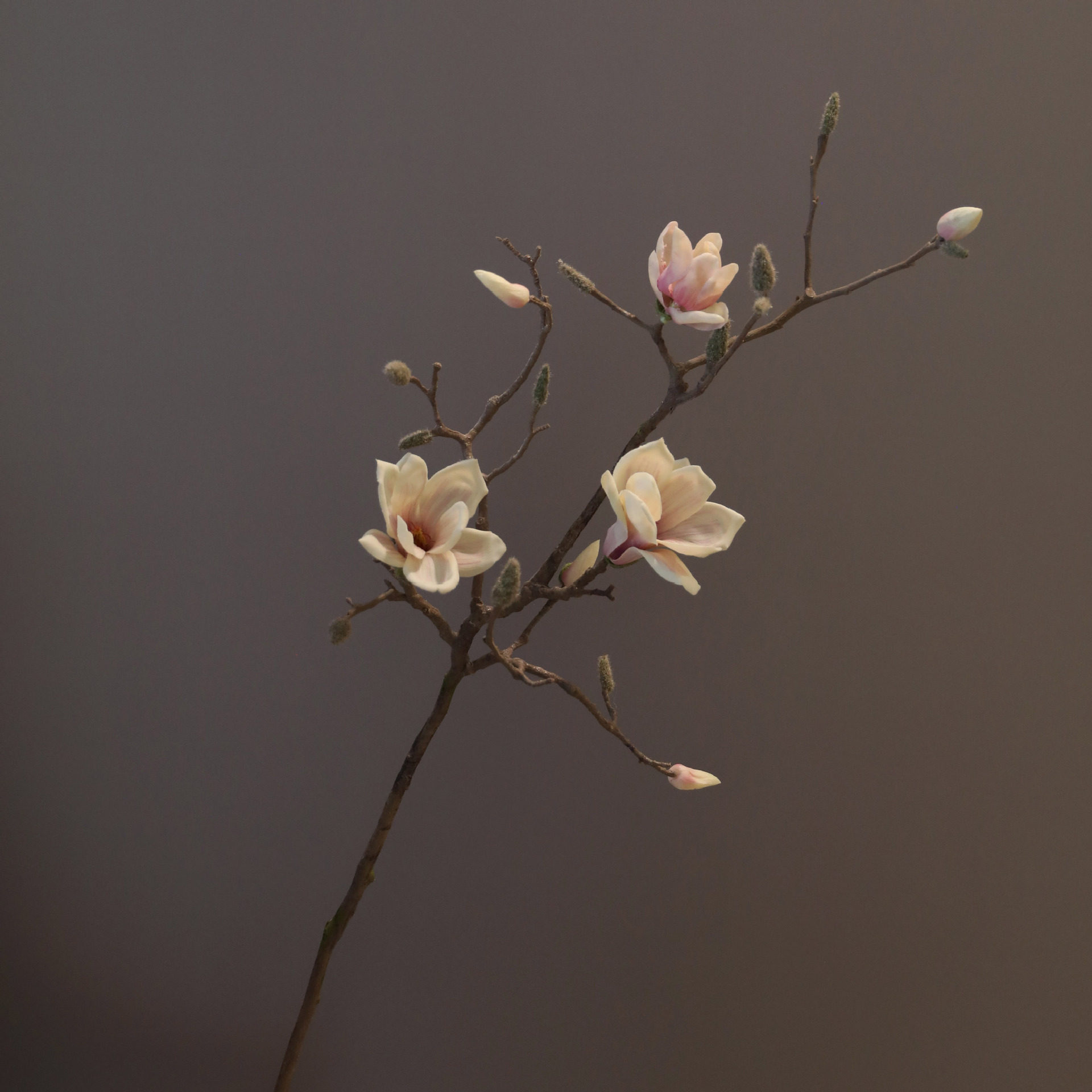 仿真玉兰花假花绢花客厅落地插花摆件软胶大枝玉兰中式玉兰仿真花