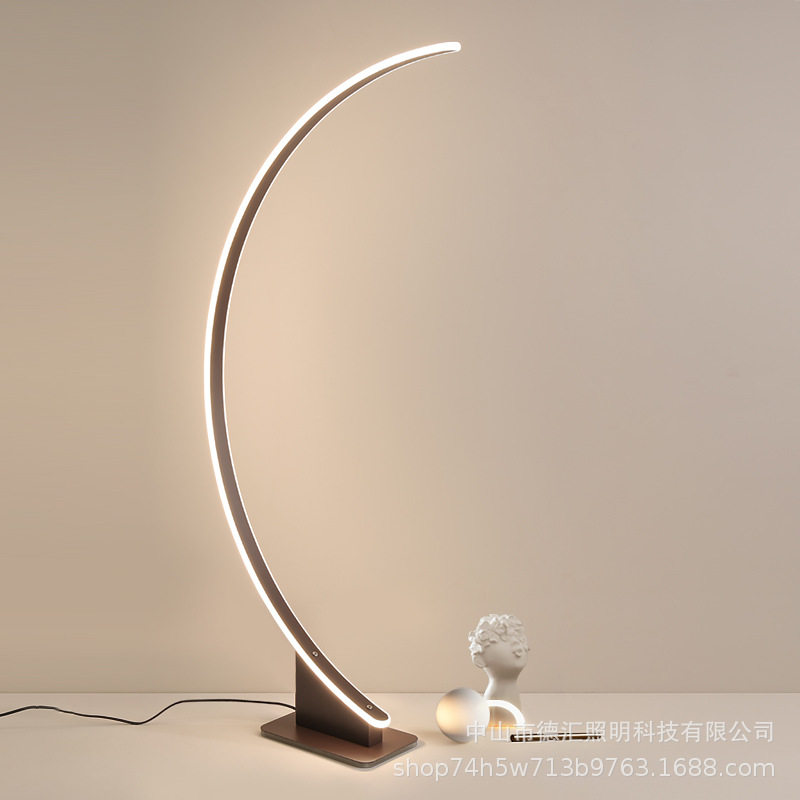 led落地灯客厅书房灯装饰灯具ins现代简约北欧弧形钓鱼灯立式台灯