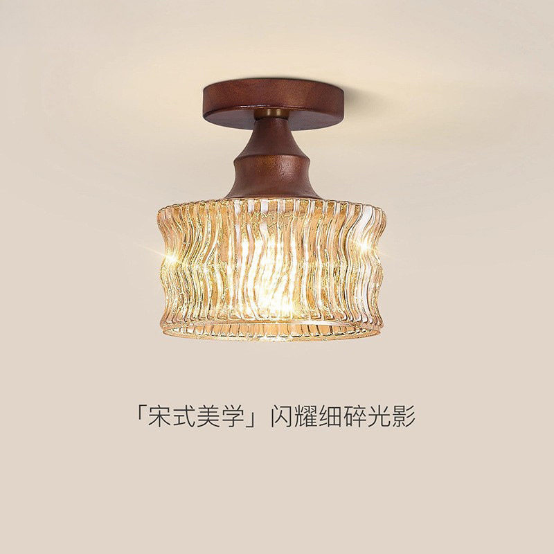 法式中古风过道灯走廊灯美式复古玻璃入户玄关灯衣帽间阳台吸顶灯