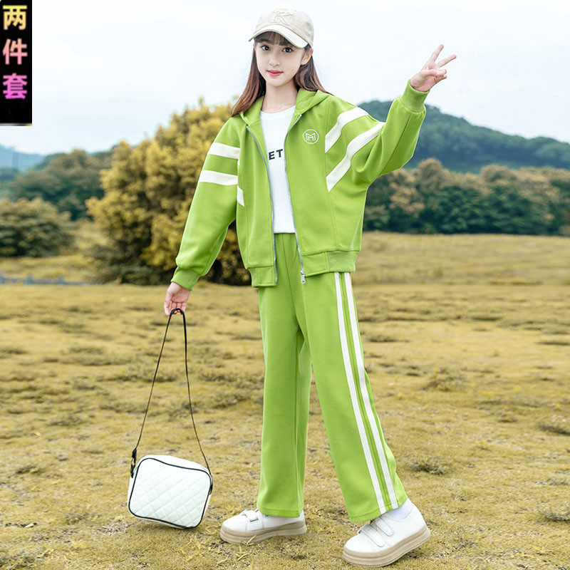 安奈儿联名女童运动套装2026春秋洋气中大童儿童休闲外套女孩衣服