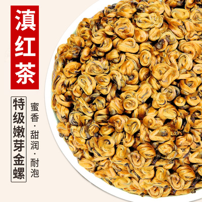 滇红茶蜜香金螺2025年新茶云南凤庆古树单芽特级品质红茶