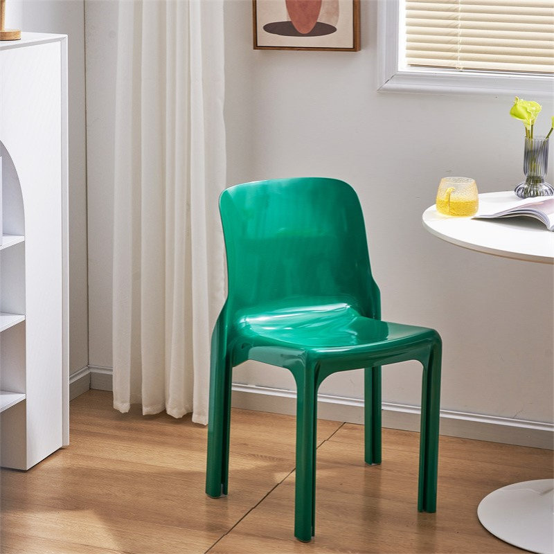 北欧创意复古塑料椅子可叠简约ins书桌椅靠背化妆椅家用中古靠背