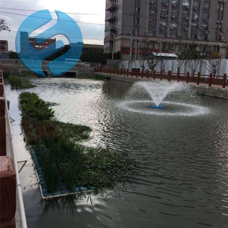 喷泉式曝气器 移动式喷泉曝气机莲花式太阳能曝气设备