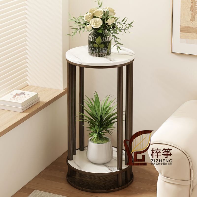 现代轻奢纹实木花架客厅落地式花架子室内家用花盆托架植物架简约