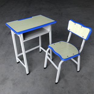 注塑封边中纤板课桌椅中小学生单人补习班桌书桌台椅75cm高