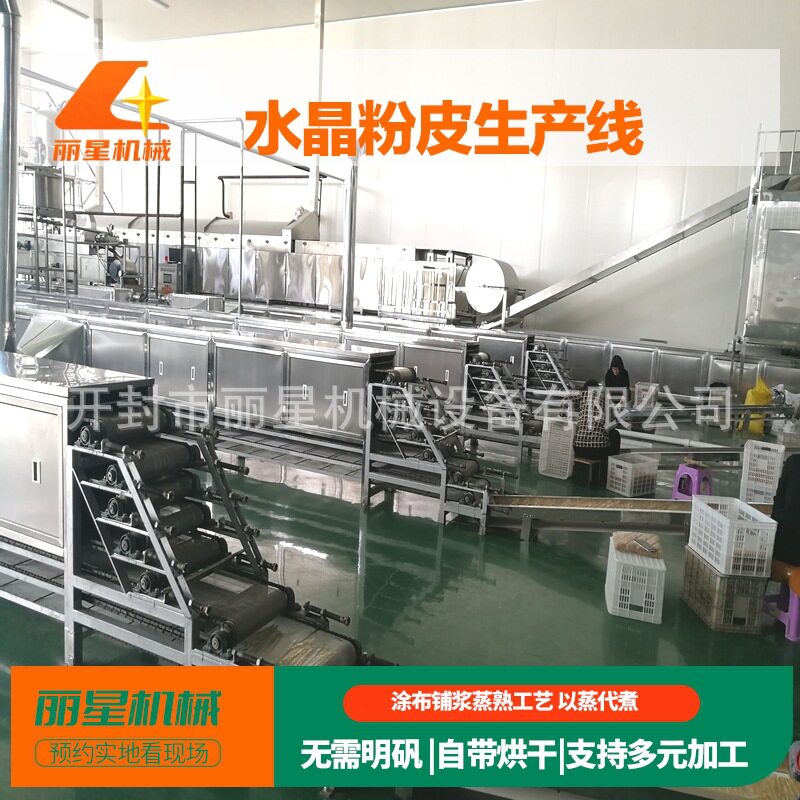 大产量粉皮加工设备铺浆切割粉皮生产线丽星粉皮机厂家报价