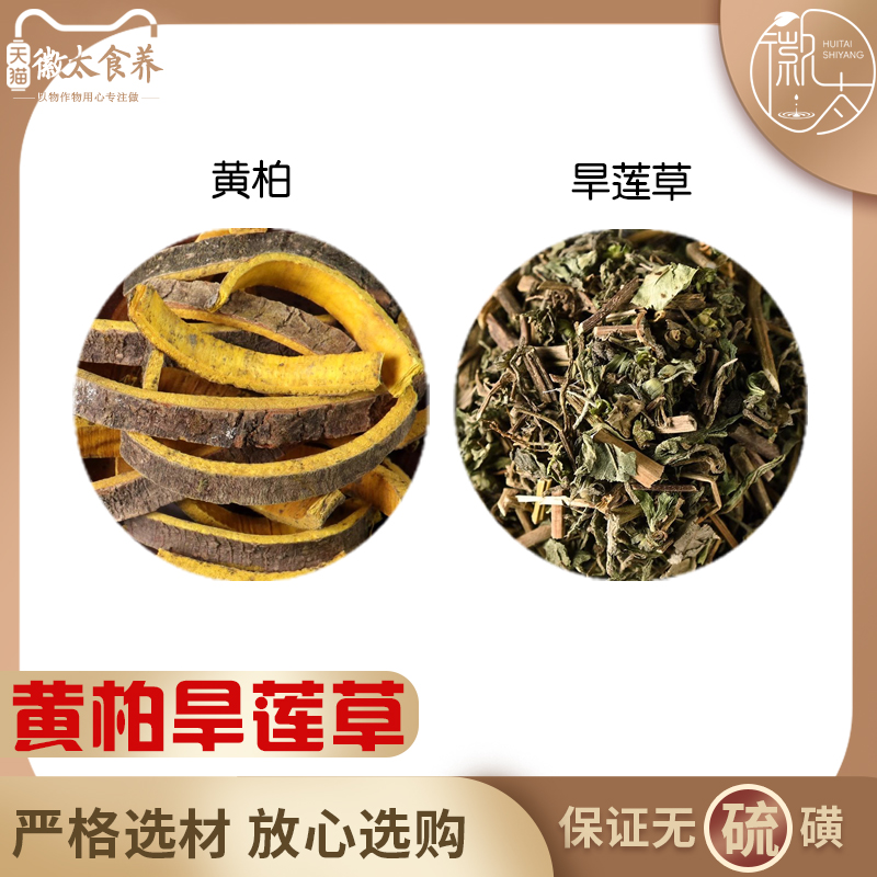 黄柏旱莲草组合和加与黄白黄伯墨旱莲茶旱连草黄柏8克旱莲草12克g