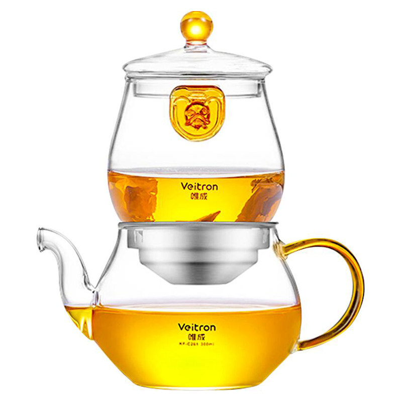 唯成玻璃内胆过滤泡茶壶茶水分离耐热茶具创意公道杯简易功夫茶器