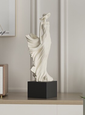 玄关创意轻奢雕塑人形抽象艺术摆件高级感客厅现代简约酒柜装饰品