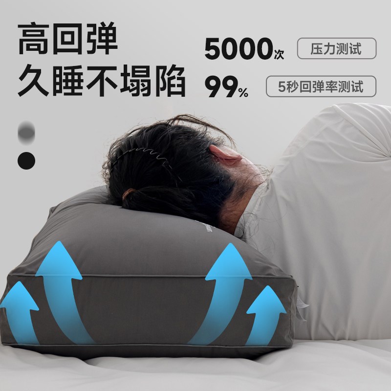 高枕头胖子加大单只大体型男士偏硬枕芯不塌陷不变形护颈椎助睡眠
