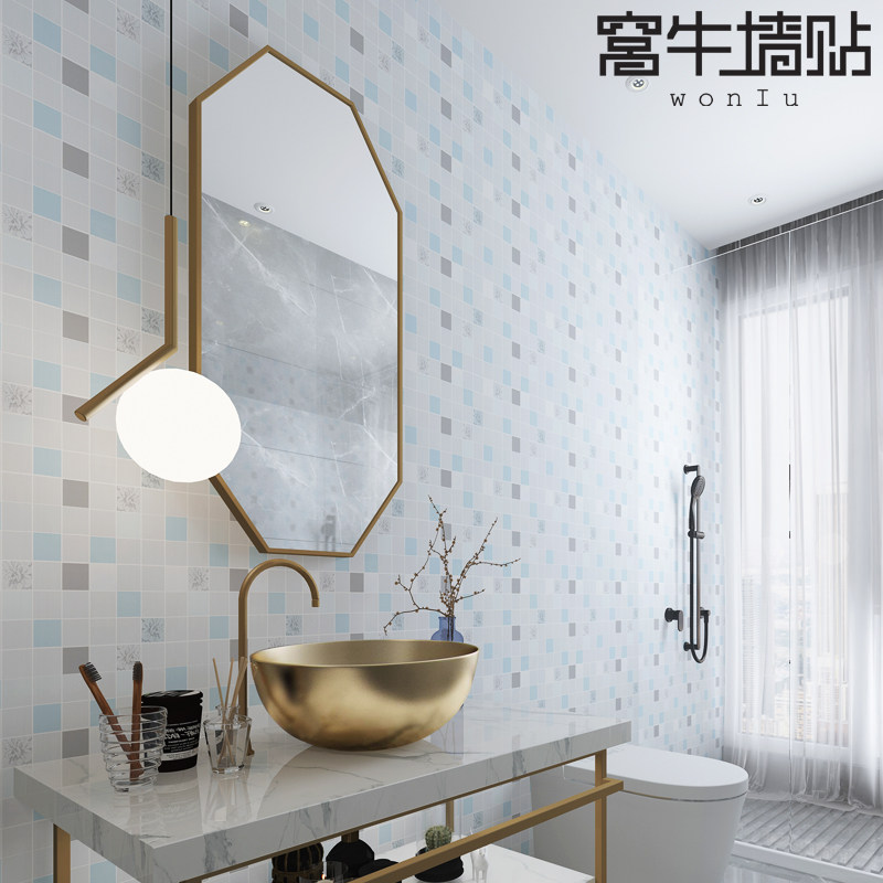 墙纸自粘厨房防油贴膜卫生间墙贴阳台防水耐高温壁纸贴画瓷砖贴纸