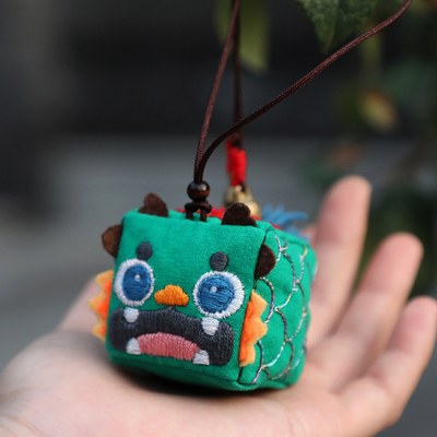 苏朵手工龙年小方龙刺绣DIY平安福本命年新年礼物挂件材料包