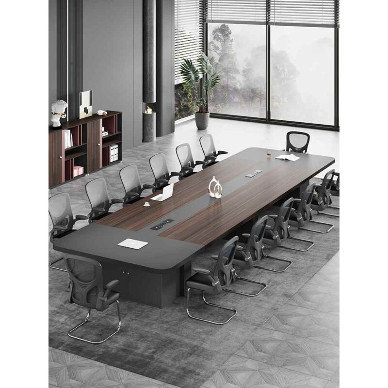 会议桌长桌简约现代大小型板式长方形会议室洽谈桌椅组合办公家具