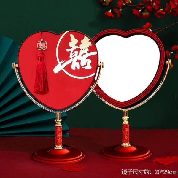 婚庆用品大全方女专用一对气垫梳镜结婚红色礼盒装喜梳子高档陪嫁