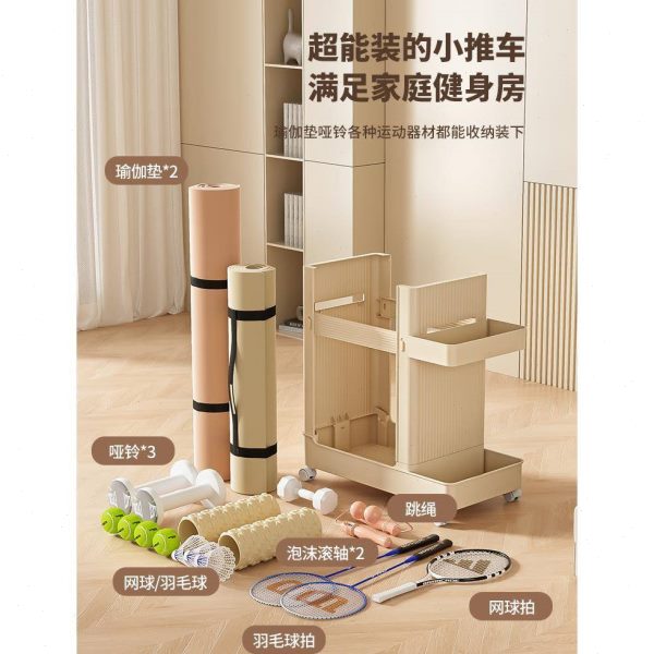 篮整理置物架哑铃瑜伽垫轮带羽毛球家用用品框收纳筐器材运动健身