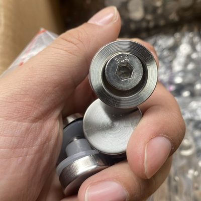 玻璃固定不锈钢杆30楼梯立柱钉广告钉阳台护栏内六角配件4玻璃夹