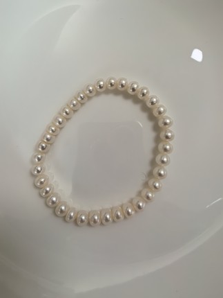 天然淡水珍珠手链弹力绳可按手围定制长度，7-8淡水无盒珍珠手链
