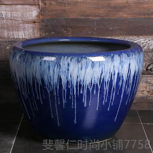 新品景德镇瓷鱼缸窑变瓷缸荷花睡莲缸大水户外庭院缸大陶缸酒店甲