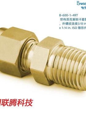 B-600-1-4RT Swagelok 世伟洛克黄铜卡套管接头 3/8inx1