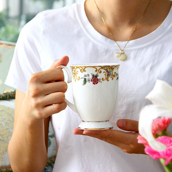 骨瓷轻奢水杯套装家用水具欧x式杯具托盘陶瓷杯子客厅茶杯水壶礼