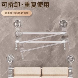 吸盘双杆挂钩干湿两用收纳置物架毛巾架带轻奢挂杆浴室家用免打孔