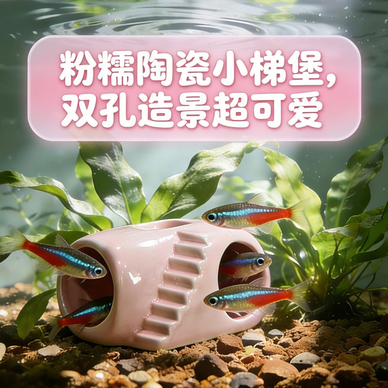 陶瓷鱼缸躲避窝守宫蜘蛛乌龟螃蟹六角恐龙豚鼠小鱼爬宠造景窝