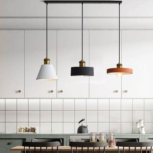 设计师餐厅吊灯三头极简餐桌吧台灯工业风灯具北欧卧室床头小吊灯