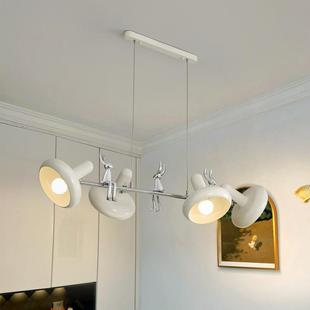 中古奶油风兔子吊灯餐厅饭厅包豪斯客厅卧室吧台卡通餐桌创意灯具