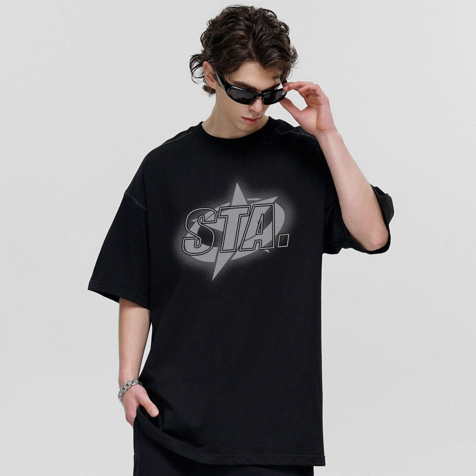 STA新款logo直喷明线系列短袖