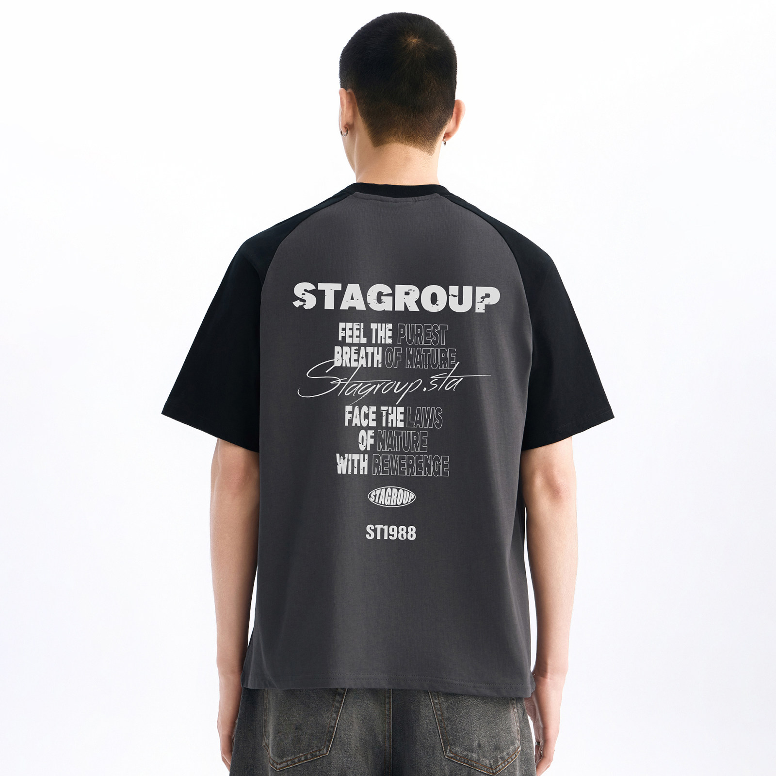 STA美式潮牌字母印花纯棉短袖T恤