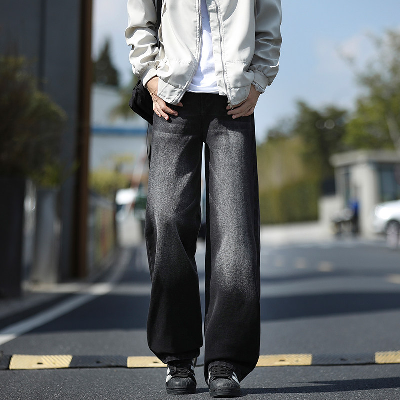 STA新款2026年男士复古水洗牛仔裤宽松直筒阔腿长裤休闲渐变百搭,男装,牛仔裤,淘宝优惠券,粉丝福利购,淘宝优惠卷