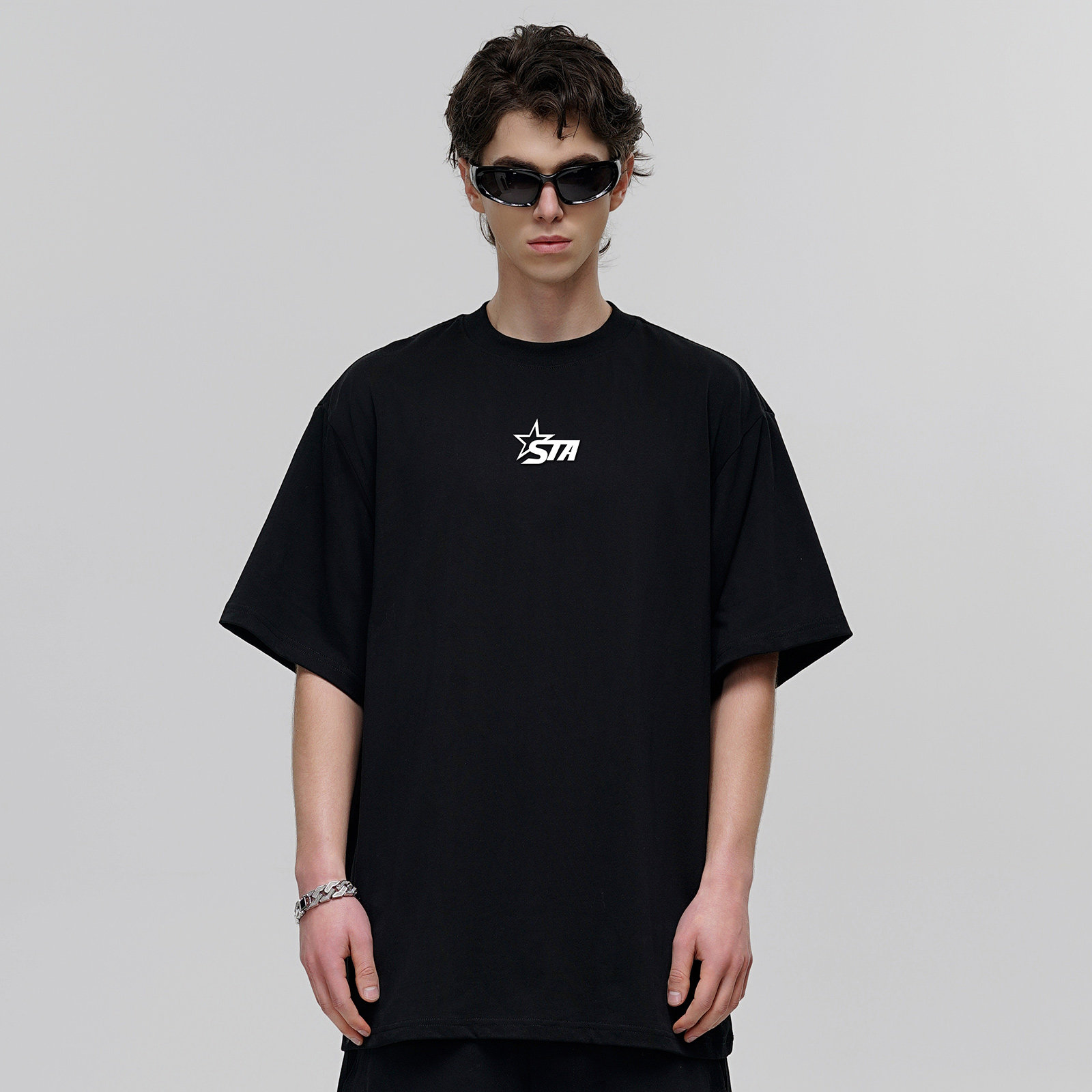 STA胸前logo潮牌短袖t恤男女