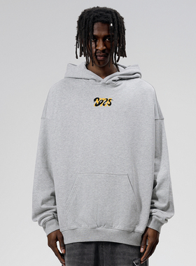 STA美式简约情侣款灰色连帽卫衣男女秋冬宽松加厚套头帽衫百搭