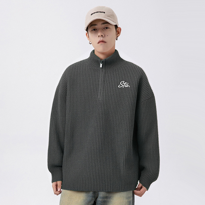 STA秋冬保暖立领慵懒男针织衫