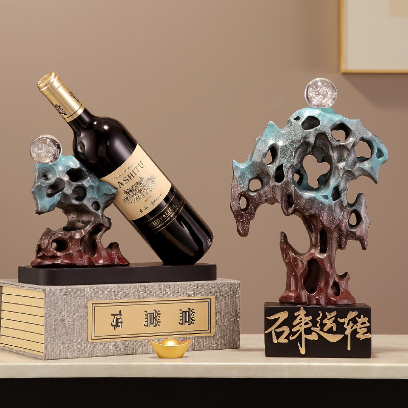 时来运转创意酒架摆件客厅玄关餐边柜酒托装饰品家居乔迁开业礼物