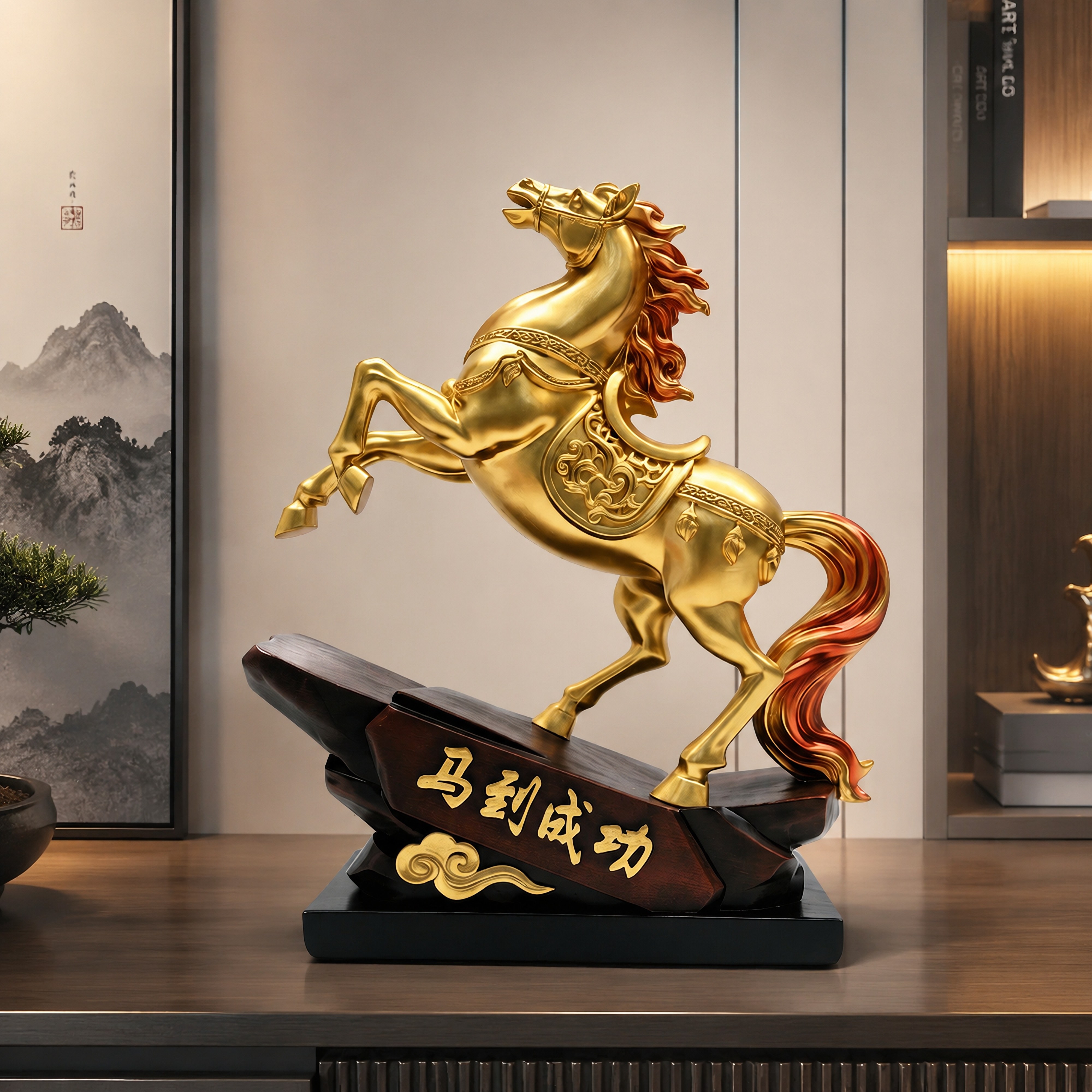 马年新款马到成功摆件轻奢高档客厅酒柜办公室工艺品装饰摆件
