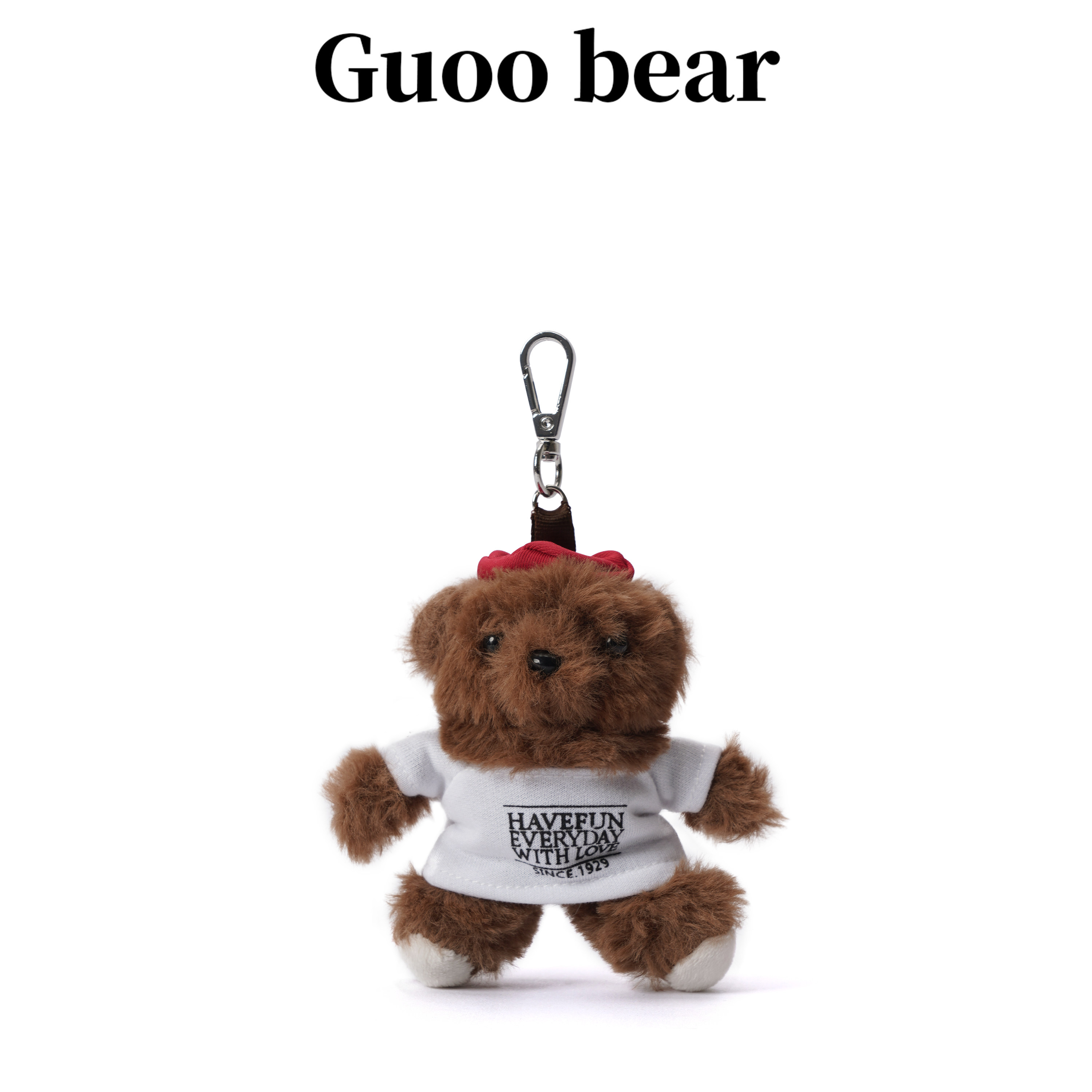 古家小熊冬季红帽子萌趣包挂饰