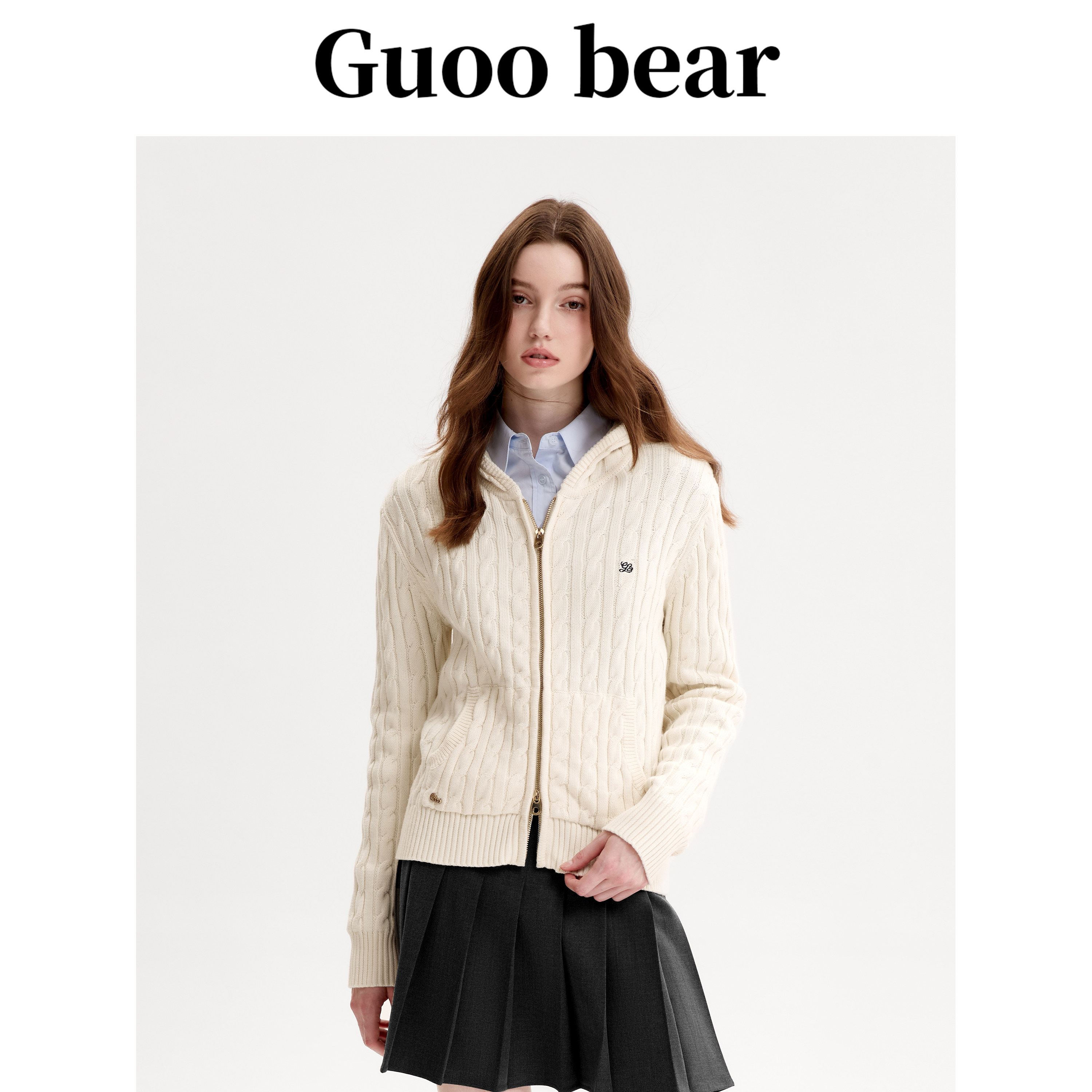 古家小熊毛针织衫女2025秋冬新款