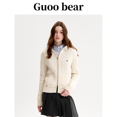 古家小熊毛针织衫女2025秋冬新款