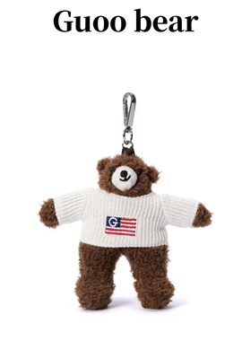 GUOOBEAR古家小熊2026春季新款玩偶萌趣白毛衣棕色小熊包包挂饰