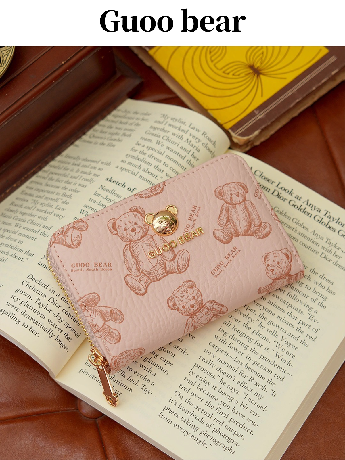 GUOOBEAR Gujia Bear Print Wallet Women's 2026 Multifunctional Car